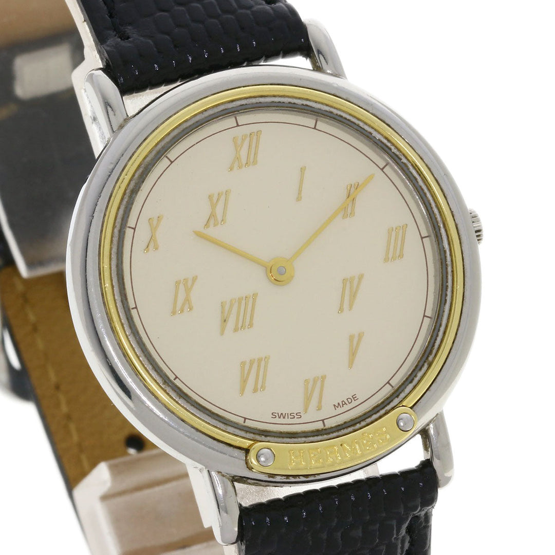 HERMES Watches Quartz combination Silver Meteor Ivory dial