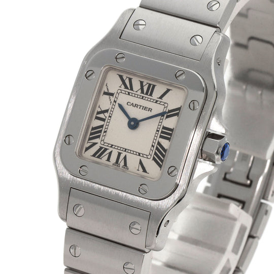 CARTIER Watches Quartz W20056D6 Stainless Steel , Stainless Steel Silver Santosgalbe SM Silver dial Women Used Authentic