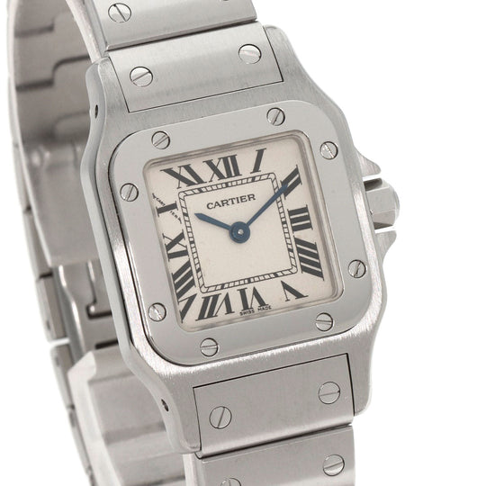 CARTIER Watches Quartz W20056D6 Stainless Steel , Stainless Steel Silver Santosgalbe SM Silver dial Women Used Authentic