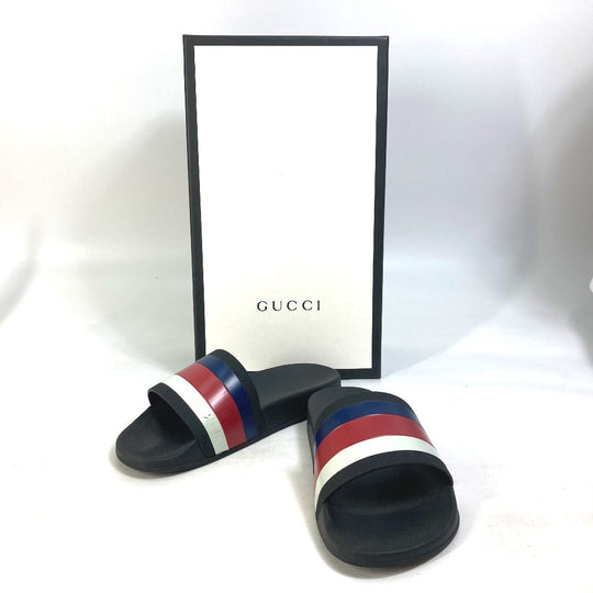 GUCCI Sandals 308234 rubber white Benassi Tricolor color Women 5 Used Authentic