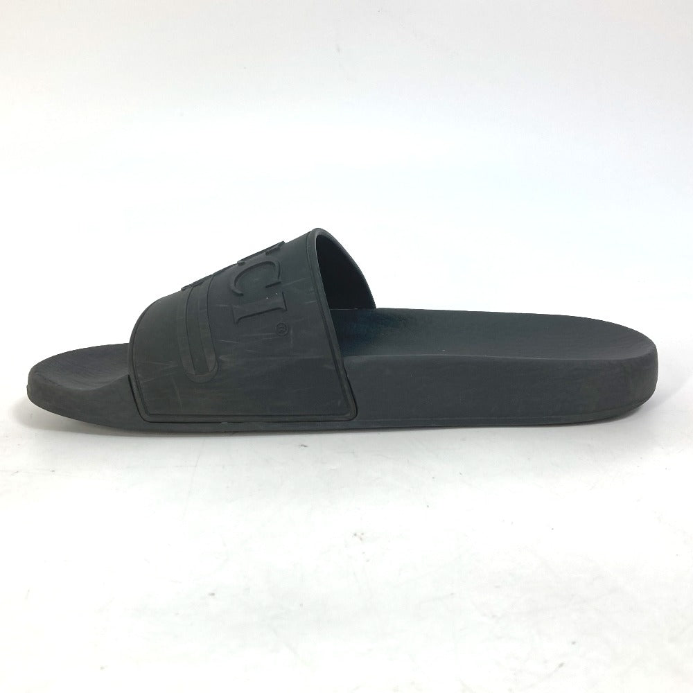 GUCCI Sandals 525140 rubber black Beach sandal logo slide Women 37 Used Authentic