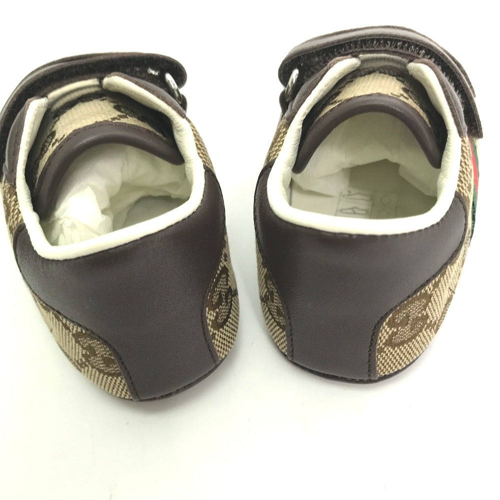 GUCCI sneakers , GG canvas beige baby BABY GG Sherry line sneakers Kids 19 Used Authentic