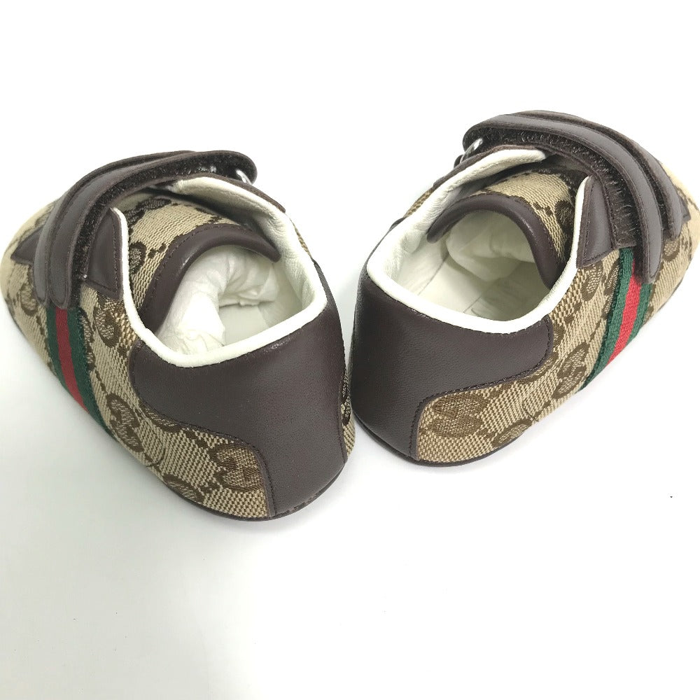 GUCCI sneakers , GG canvas beige baby BABY GG Sherry line sneakers Kids 19 Used Authentic