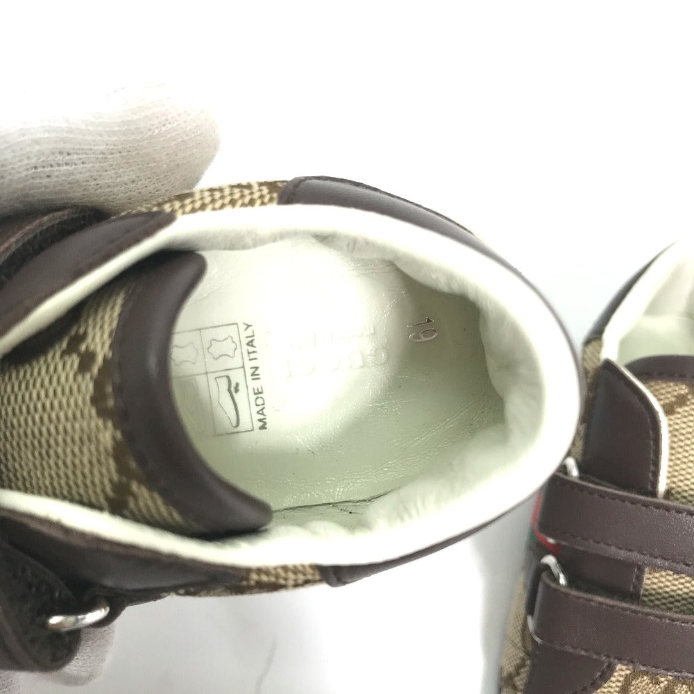 GUCCI sneakers , GG canvas beige baby BABY GG Sherry line sneakers Kids 19 Used Authentic