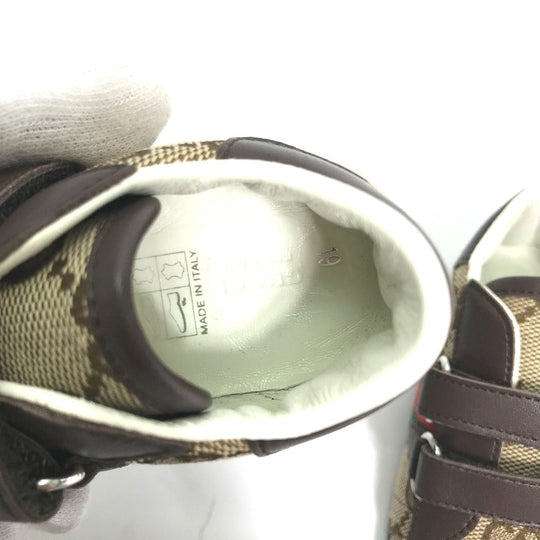 GUCCI sneakers , GG canvas beige baby BABY GG Sherry line sneakers Kids 19 Used Authentic