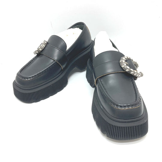 GUCCI loafers leather black Duonysus Women 34.5 Used Authentic
