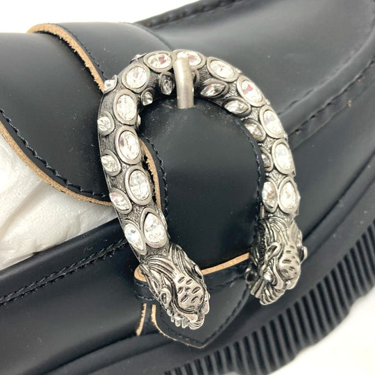 GUCCI loafers leather black Duonysus Women 34.5 Used Authentic