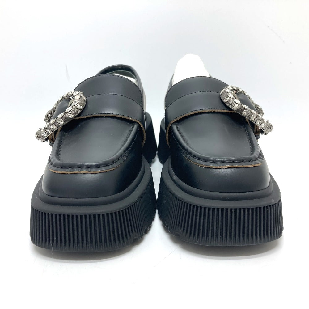 GUCCI loafers leather black Duonysus Women 34.5 Used Authentic