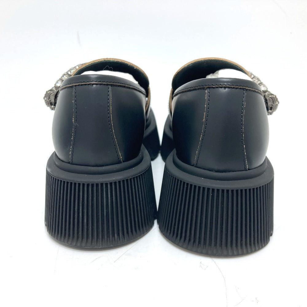 GUCCI loafers leather black Duonysus Women 34.5 Used Authentic