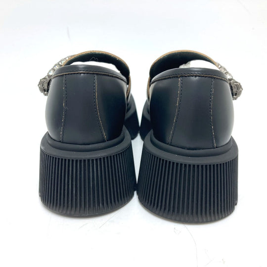 GUCCI loafers leather black Duonysus Women 34.5 Used Authentic