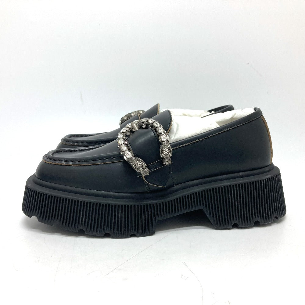 GUCCI loafers leather black Duonysus Women 34.5 Used Authentic
