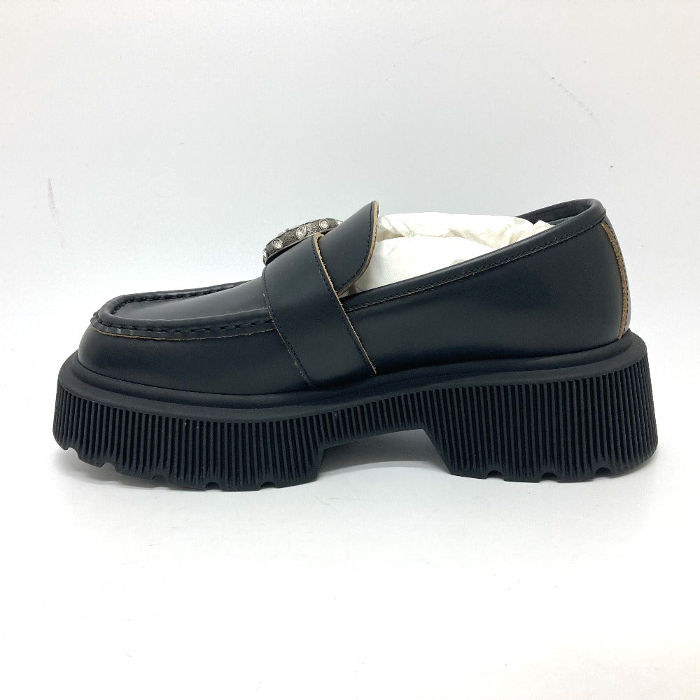 GUCCI loafers leather black Duonysus Women 34.5 Used Authentic