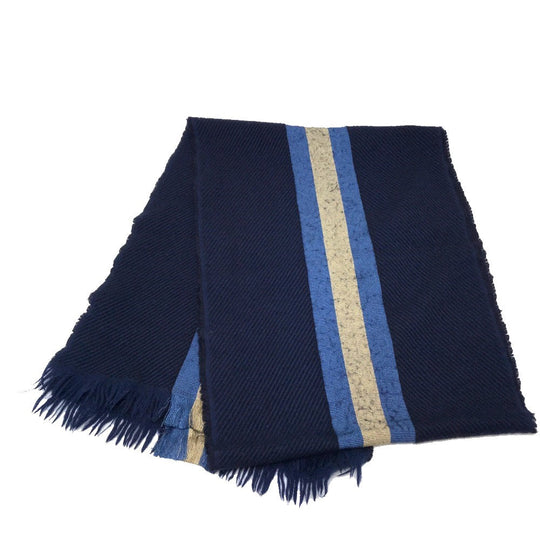 GUCCI Scarf Wool, Silk Navy type Men's Women's Unisex Sherry line unisex(Unisex) Used Authentic