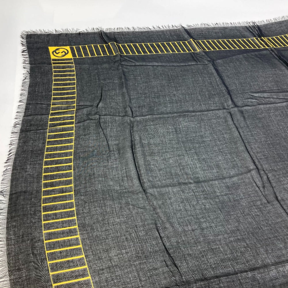GUCCI Stall 535071 Rayon black Apparel MLB collaboration scarf Women Used Authentic