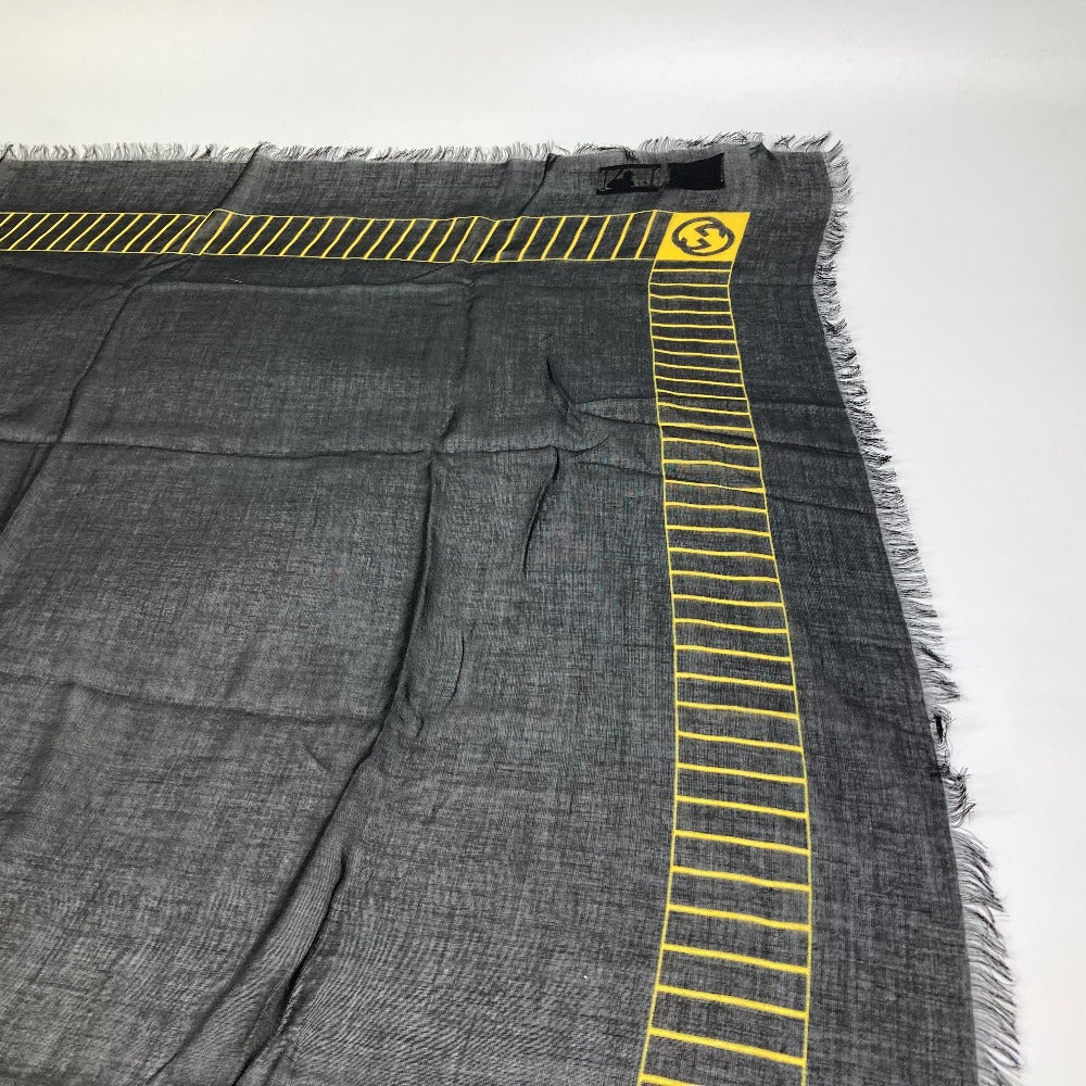 GUCCI Stall 535071 Rayon black Apparel MLB collaboration scarf Women Used Authentic