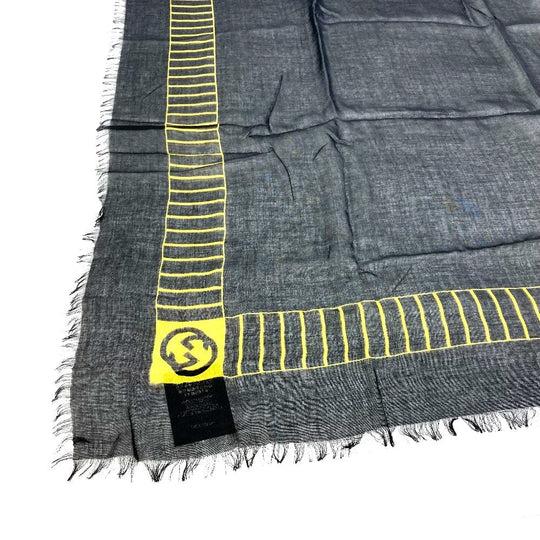 GUCCI Stall 535071 Rayon black Apparel MLB collaboration scarf Women Used Authentic