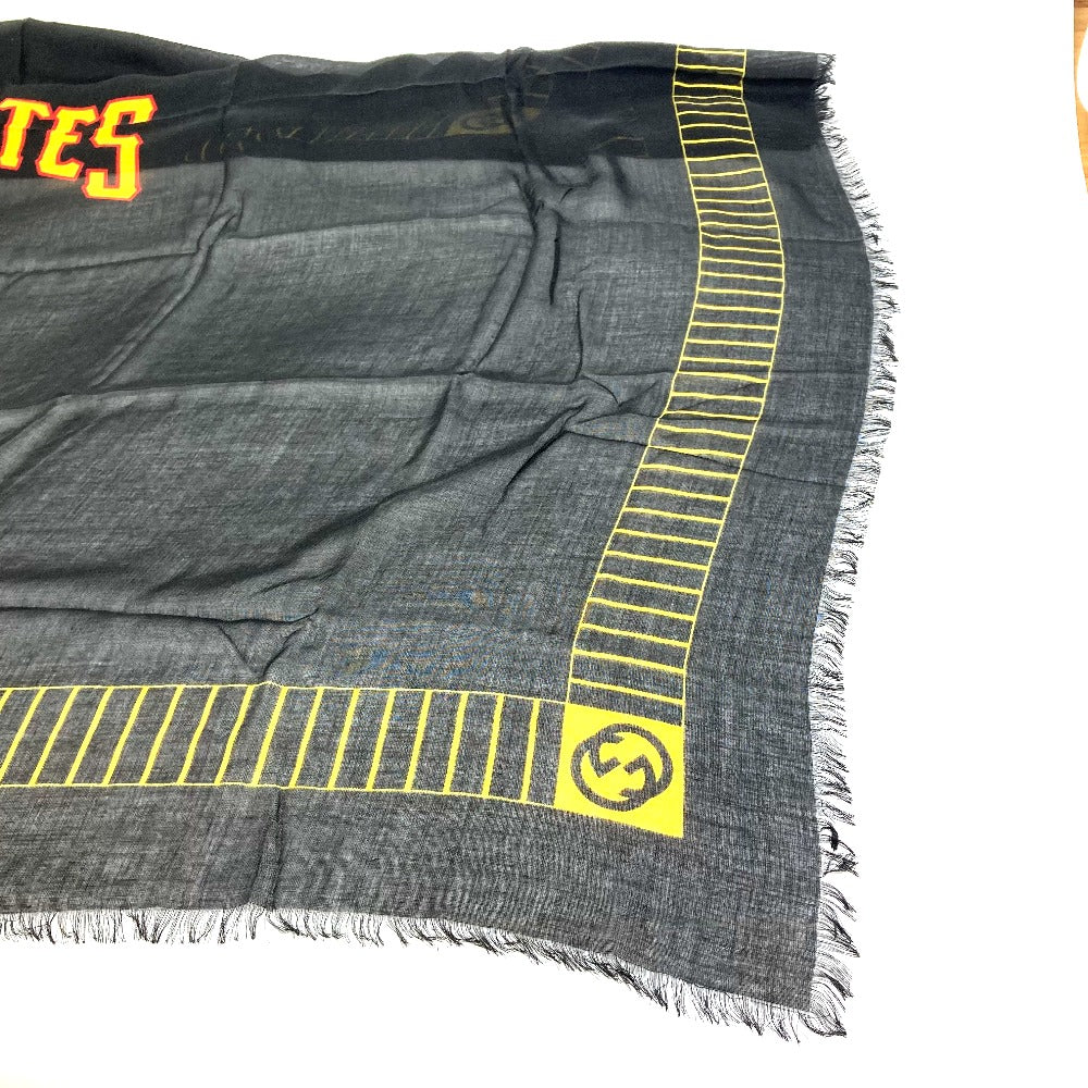 GUCCI Stall 535071 Rayon black Apparel MLB collaboration scarf Women Used Authentic
