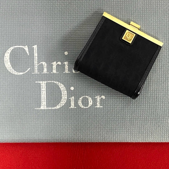 Dior Coin case leather black