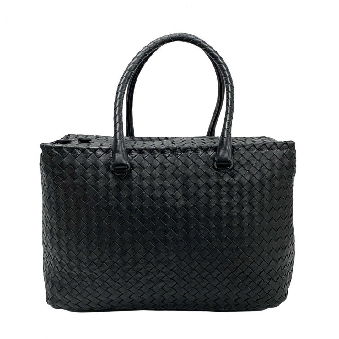 BOTTEGAVENETA Boston Duffel bag leather black INTRECCIATO