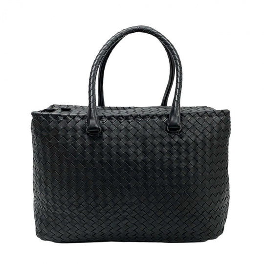 BOTTEGAVENETA Boston Duffel bag leather black INTRECCIATO