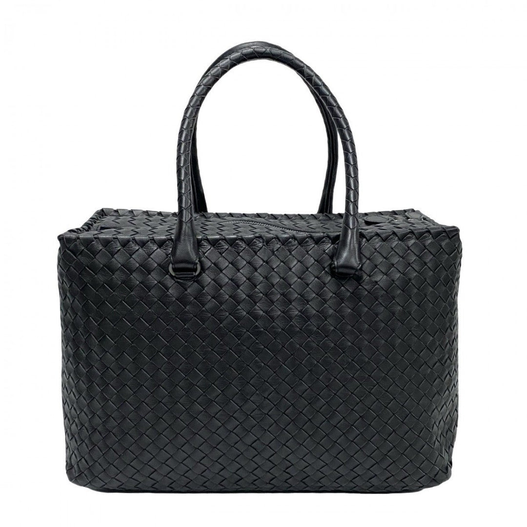 BOTTEGAVENETA Boston Duffel bag leather black INTRECCIATO