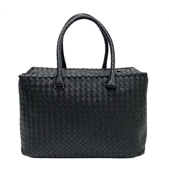 BOTTEGAVENETA Boston Duffel bag leather black INTRECCIATO