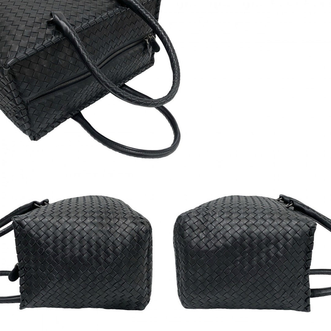 BOTTEGAVENETA Boston Duffel bag leather black INTRECCIATO