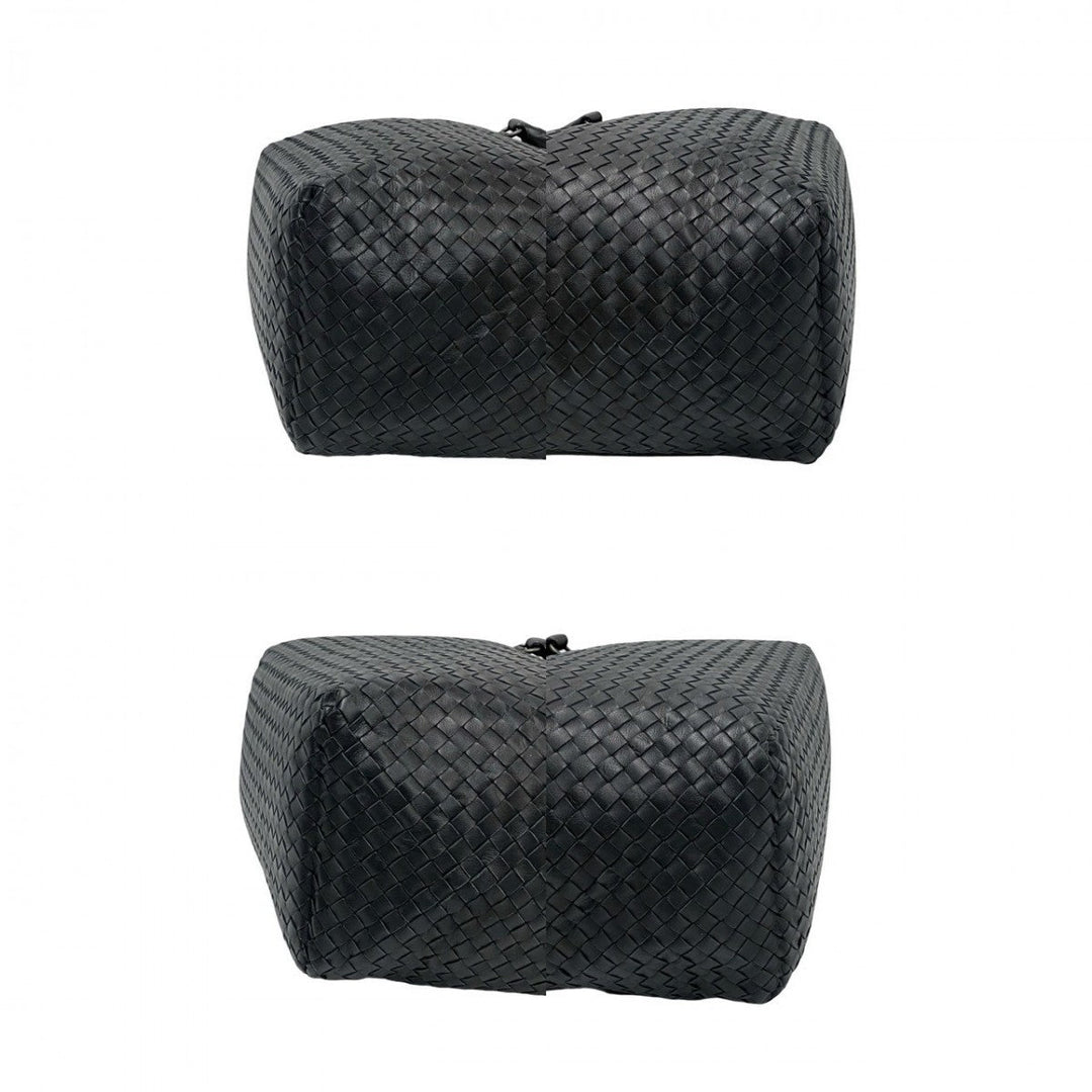 BOTTEGAVENETA Boston Duffel bag leather black INTRECCIATO