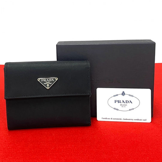 PRADA Tri-fold wallet Nylon black