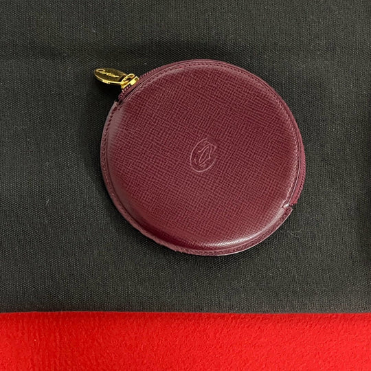 CARTIER Coin case leather wine-red Must Line