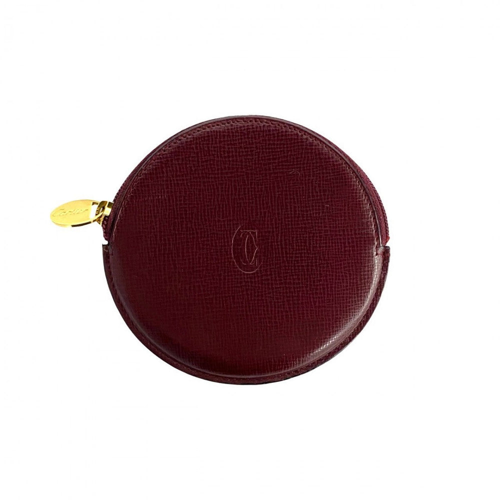 CARTIER Coin case leather wine-red Must Line