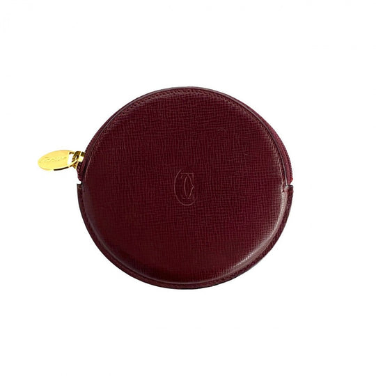 CARTIER Coin case leather wine-red Must Line