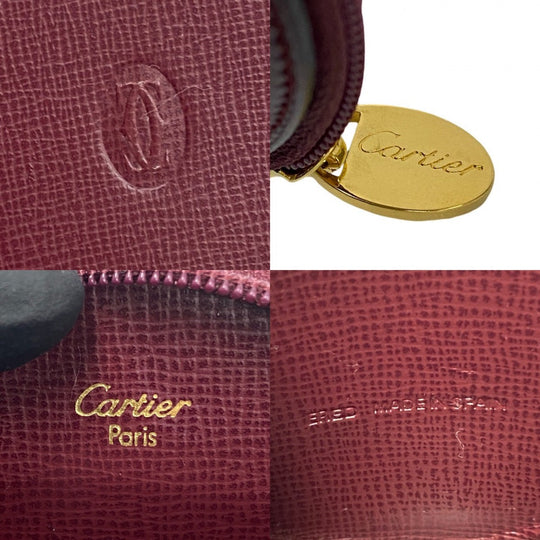 CARTIER Coin case leather wine-red Must Line