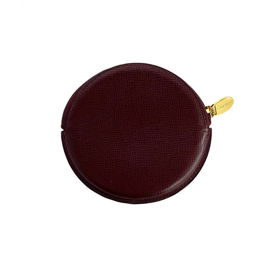 CARTIER Coin case leather wine-red Must Line