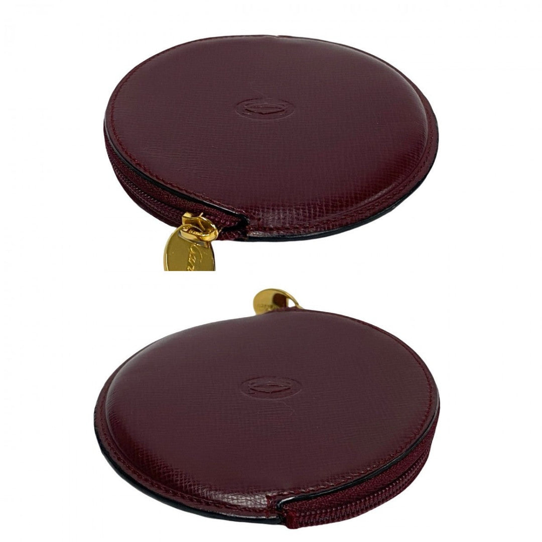 CARTIER Coin case leather wine-red Must Line