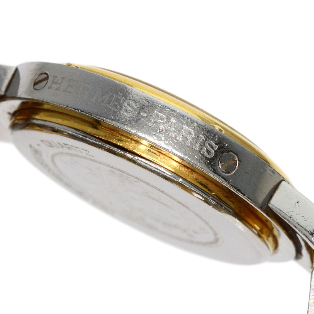 HERMES Watches Quartz Stainless Steel , SSxGP gold Clipper Old Belt Ivory dial Women Used Authentic