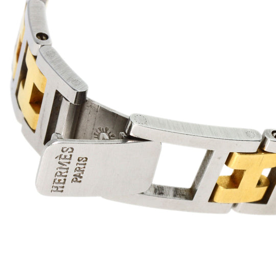 HERMES Watches Quartz Stainless Steel , SSxGP gold Clipper Old Belt Ivory dial Women Used Authentic