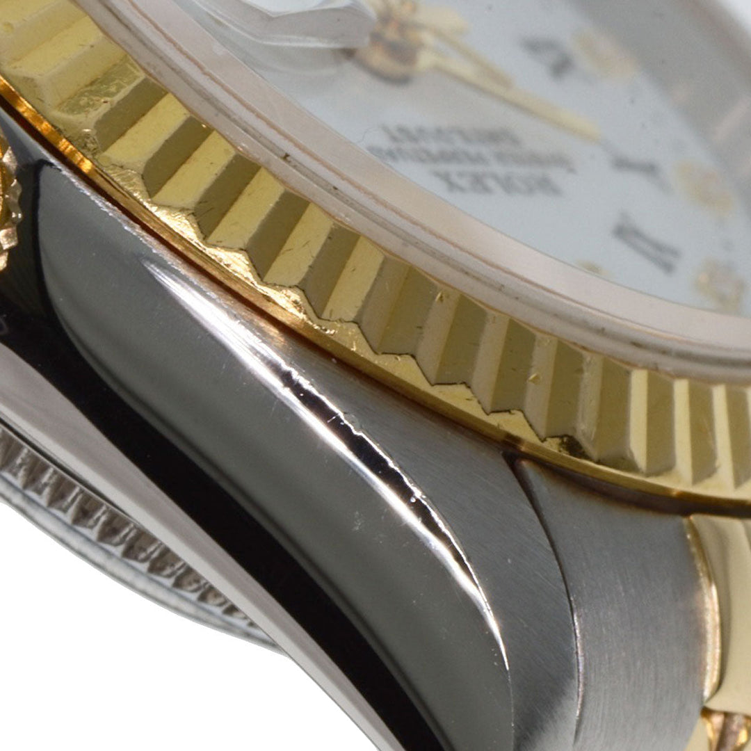 ROLEX Watches Mechanical Automatic 69173G Stainless Steel , SSxK18YG gold Datejust 10P Diamond Small Point white dial Women Used Authentic