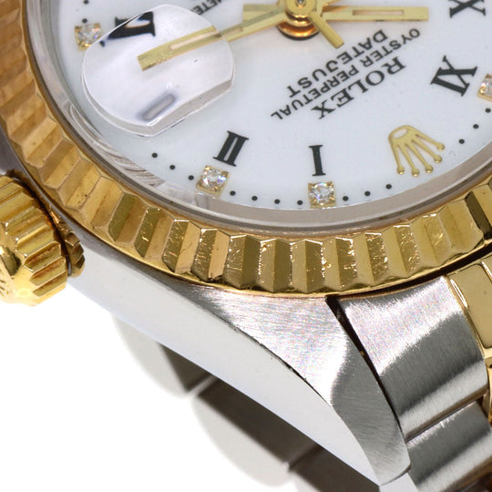 ROLEX Watches Mechanical Automatic 69173G Stainless Steel , SSxK18YG gold Datejust 10P Diamond Small Point white dial Women Used Authentic