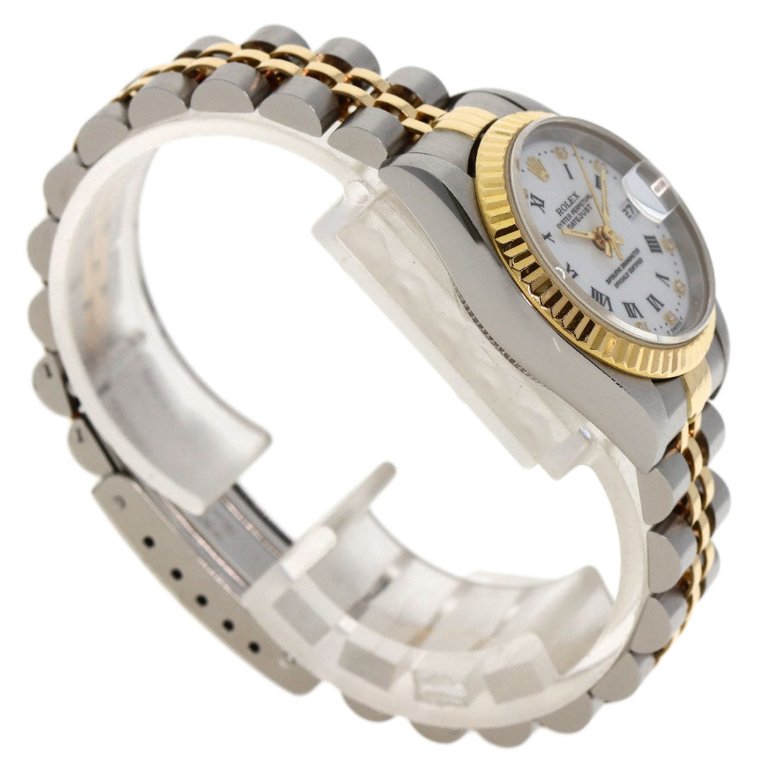ROLEX Watches Mechanical Automatic 69173G Stainless Steel , SSxK18YG gold Datejust 10P Diamond Small Point white dial Women Used Authentic