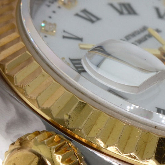 ROLEX Watches Mechanical Automatic 69173G Stainless Steel , SSxK18YG gold Datejust 10P Diamond Small Point white dial Women Used Authentic