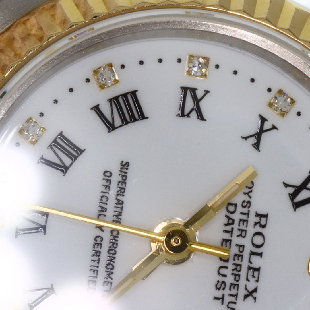 ROLEX Watches Mechanical Automatic 69173G Stainless Steel , SSxK18YG gold Datejust 10P Diamond Small Point white dial Women Used Authentic