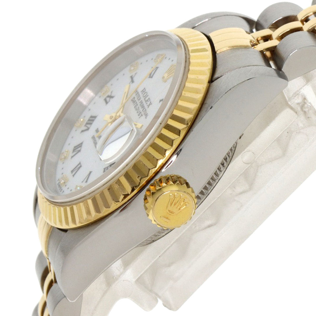 ROLEX Watches Mechanical Automatic 69173G Stainless Steel , SSxK18YG gold Datejust 10P Diamond Small Point white dial Women Used Authentic