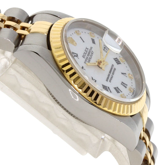 ROLEX Watches Mechanical Automatic 69173G Stainless Steel , SSxK18YG gold Datejust 10P Diamond Small Point white dial Women Used Authentic