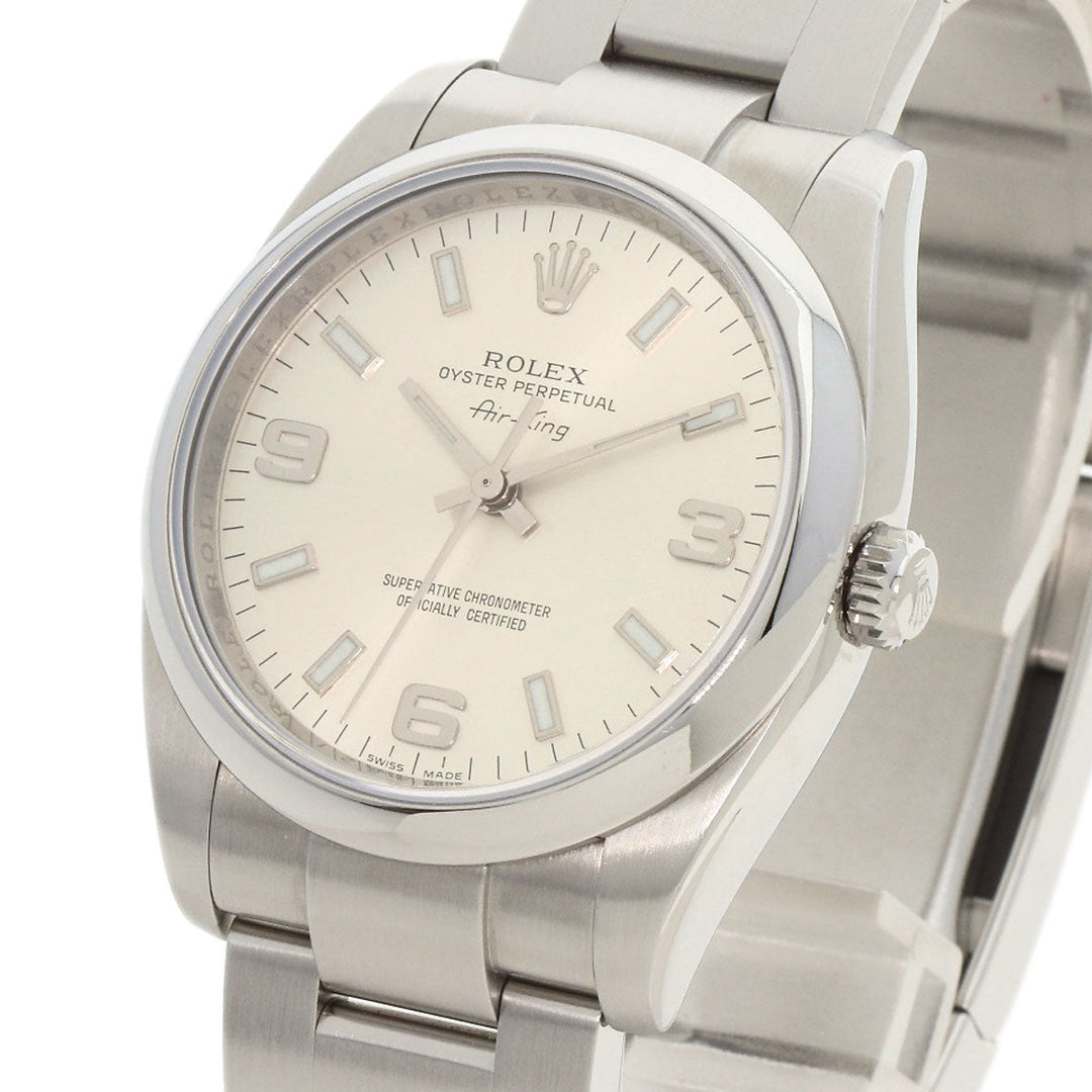 ROLEX Watches Mechanical Automatic 114200 Stainless Steel , Stainless Steel Silver Air king Silver dial mens Used Authentic