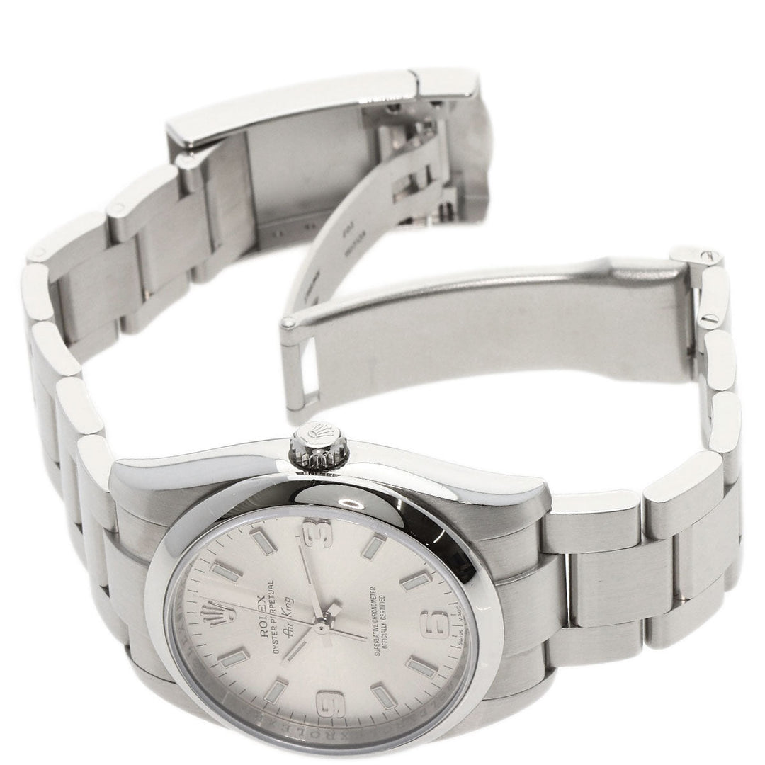ROLEX Watches Mechanical Automatic 114200 Stainless Steel , Stainless Steel Silver Air king Silver dial mens Used Authentic