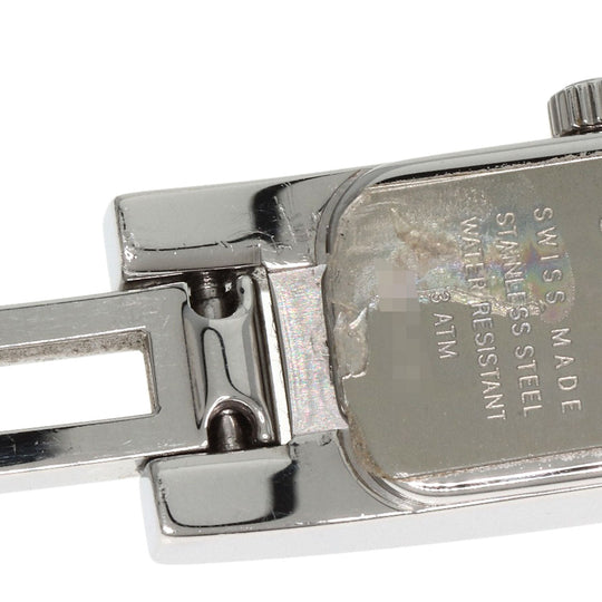 GUCCI Watches Quartz 3900L Stainless Steel , Stainless Steel Silver Diamond Bezel Silver dial Women Used Authentic