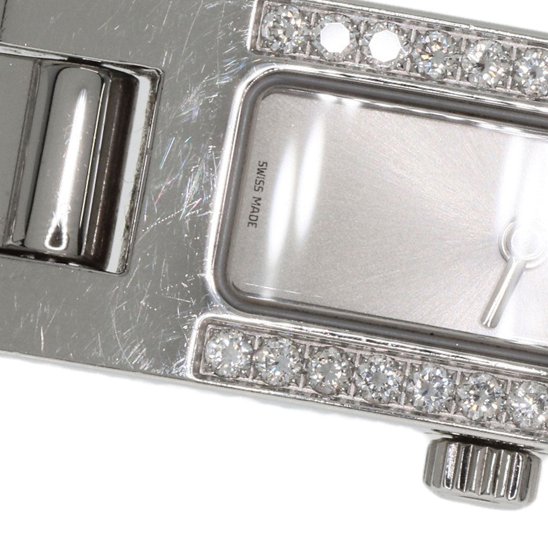 GUCCI Watches Quartz 3900L Stainless Steel , Stainless Steel Silver Diamond Bezel Silver dial Women Used Authentic