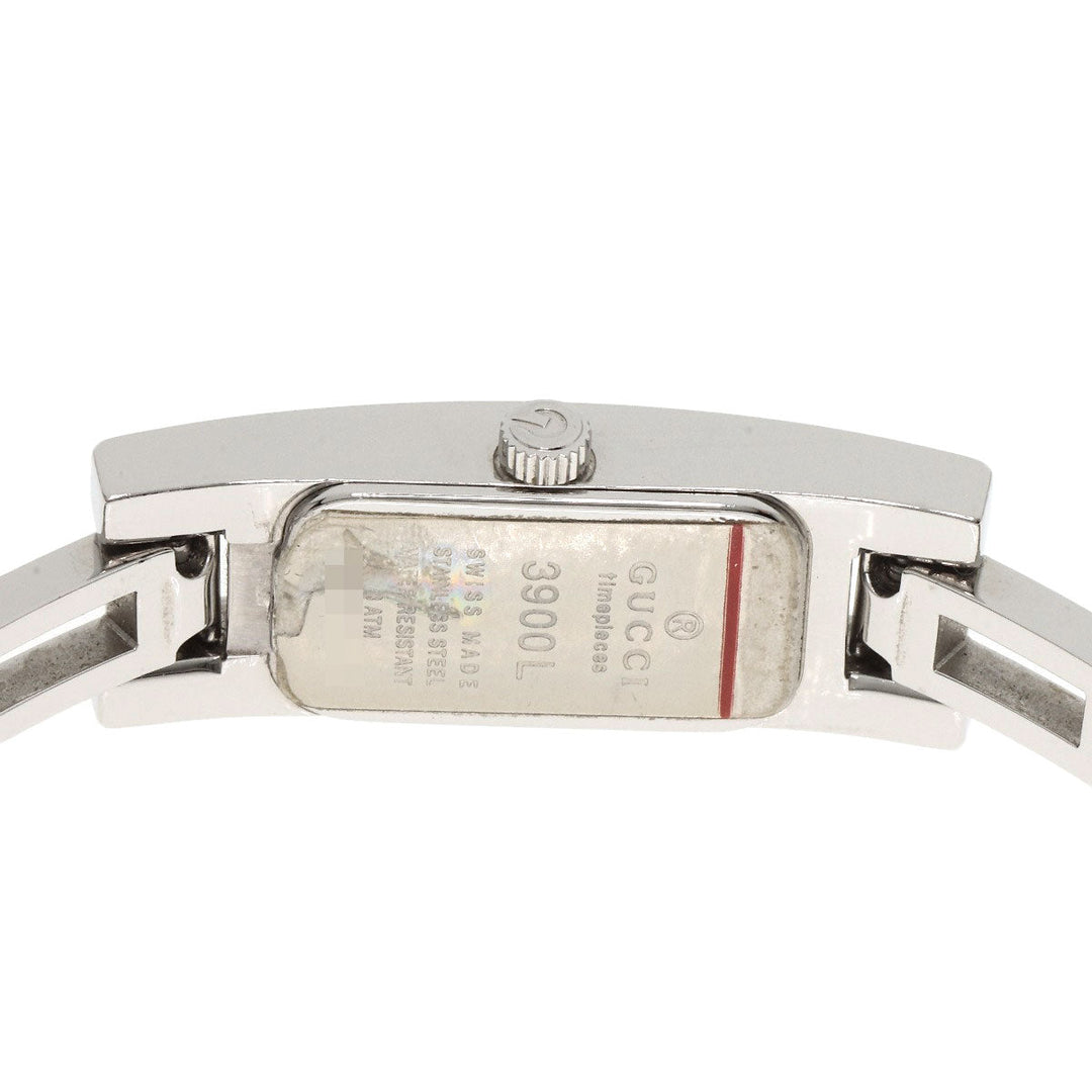GUCCI Watches Quartz 3900L Stainless Steel , Stainless Steel Silver Diamond Bezel Silver dial Women Used Authentic