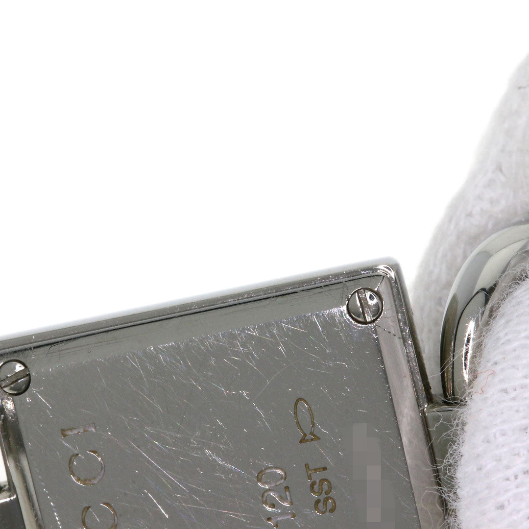 GUCCI Watches Quartz 120 Stainless Steel , Stainless Steel Silver Tornavoni 4P Diamond Red dial Women Used Authentic